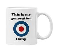The Who Mug, My Generation, Oasis Cover Mod Indie Music Gift Plumfoolery (White)