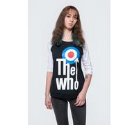 The Who T Shirt Elevated Target Band Logo Official Raglan 3/4 Sleeve Womens