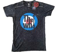 Rock Off Trade T-shirt The Who Target Band Logo – Unisex Short Sleeve Black Snow Wash XXL