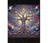 The Wild Collection: Cosmic Tree of Life Notebook: 120-Page Lined Composition Journal with Mystical Quotes, Large 8.25 x 11, Psychedelic Space Universe Edition