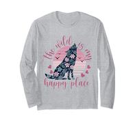 The Wild Is My Happy Place Wolf Long Sleeve T-Shirt