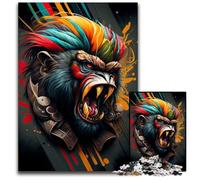 The Wild Monkey Jigsaw Puzzles for Adults 1000 Piece Wooden Jigsaw Puzzles for Adults Perfect for Family Fun, Party Games, Birthday Party Favors 50x75CM/19.68x29.52inch