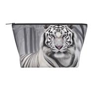 The Wild White Tiger Print Makeup Bag Trapezoid Travel Cosmetic Organiser Stylish Storage for Beauty & Gifts for Women Girls