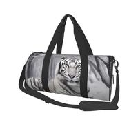 The Wild White Tiger Printed Sports Gym Bag with Wet Pocket & Shoes Compartment, Travel Duffel Bag for Men Women