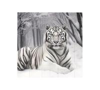the wild White tiger Printed Square Jigsaw Puzzle 12.8x12.8 CM, Puzzle Challenging Game for Adults Gifts, Family Fun Decorative Wall Decor