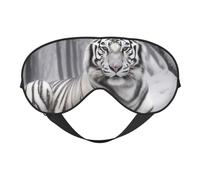 The Wild White Tiger Printing Sleep Mask for Women Men Double-Sided Print Soft Silk Eye Masks Eye Sleep Shade Cover