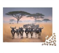 The Wildebeest Migration Is Spectacular Puzzle 38x26cm/1000pcs Erwachsene Puzzle,Home Decor