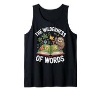 The Wilderness of Words Sloth Book Reader Kids Tank Top