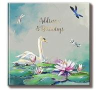The Wildlife Square Birthdays and Address Book - Waterlily and Swan Design
