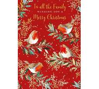 The Wildlife to All The Family Merry Robins Artistic Christmas Greeting Card X15962GH