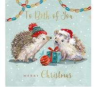 The Wildlife to Both of You Festive Hedgehogs Artistic Christmas Greeting Card X15968I