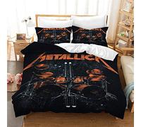 The Will of Rock Music Panel Multi Colour All Season Luxury Soft Duvet Cover Quilt Bedding Set with Pillowcase (200x200cm(Double),Rock 02)