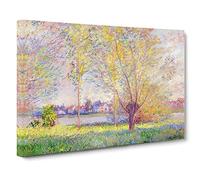 The Willows By Claude Monet Classic Painting Canvas Wall Art Print Ready to Hang, Framed Picture for Living Room Bedroom Home Office Décor, 20x14 Inch (50x35 cm)