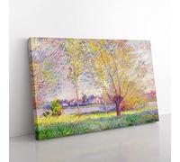 The Willows By Claude Monet Classic Painting Canvas Wall Art Print Ready to Hang, Framed Picture for Living Room Bedroom Home Office Décor, 50x35 cm (20x14 Inch)