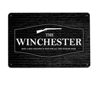The Winchester Bar - A4 Metal Pub Black brick wall Sign
