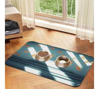 The Wind Blows on The Leaves Pet Feeding Mat Dog Cat Eating Food Absorbent Leather Tablecloth for and Water Bowl Waterproof No Stains Quick Dry Non-Slip 17.72 * 11.8IN