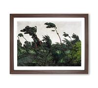 The Wind By Felix Vallotton Classic Painting Framed Print | A3 Walnut Framed Wall Art | Ready to Hang | Classic Historical Picture | Living Room Bedroom Lounge Office