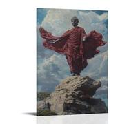 The Wind Picks Up And Carries A Robe Into The Air, Where It Lands Gently Across Buddha’s Shoulders. Contemporary Wall Mural - Decorative Hanging Poster Art 12x18inch(30x45cm)
