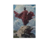 The Wind Picks Up And Carries A Robe Into The Air, Where It Lands Gently Across Buddha’s Shoulders. Contemporary Wall Mural - Decorative Hanging Poster Art 20x30inch(50x75cm)