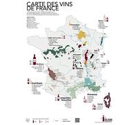 The Wine Galaxy Gift idea: Printed Map of Wines of France and Vineyard Regions (Standard Size 50 x 70 cm) | Wall Poster on French Wine | Poster with Vineyard Map of France