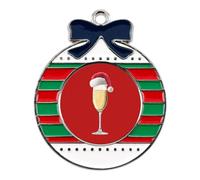 The Wine Glass with Santa Hat Christmas Tree Ornaments Decor Circular