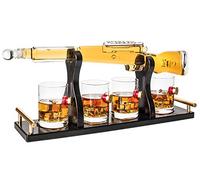 The Wine Savant 1000ml Whiskey Rifle Gun Decanter Set with Bullet Glasses - 22.5" Shotgun Dad Birthday Gift Idea for Men, Anniversary Present - Liquor Vodka Bar Dispenser