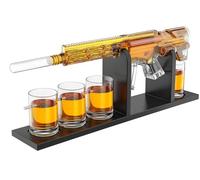 The Wine Savant AR15 Whiskey Decanter Set - Limited Edition,Silencer Stopper - 800 ml & 4 12oz Bullet Glasses - Unique Gift - Drinking Party Accessory, Handmade Gun Liquor Decanter