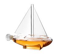 The Wine Savant Sailboat Whiskey & Wine Decanter Ship - Ship Decanter Set 750ml - Drink Dispenser for Wine, Whiskey, Ship In A Bottle Decanters Bar Set, Liquor Scotch Bourbon, Boating Mariner Gifts