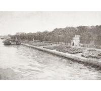 The wine warehousing area along the River Seine Bercy Paris France seen here during the 19th century. The docks where the barrels of wine were stored on arrival. From La Ilustracion Artistica