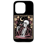 The Wine Whisperer Skeleton Moon Grapes Case for iPhone 15 Pro