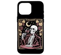 The Wine Whisperer Skeleton Moon Grapes Case for iPhone 16 Pro Max