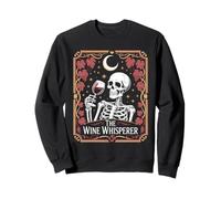 The Wine Whisperer Skeleton Sommelier Vineyard Gothic Sweatshirt