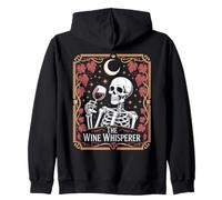 The Wine Whisperer Skeleton Sommelier Vineyard Gothic Zip Hoodie