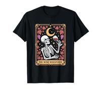 The Wine Whisperer Skeleton Under Crescent Moon Vine T-Shirt