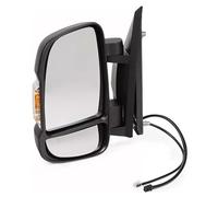 The Wing Mirror Company Complete Electric Wing Door Mirror, Black, Glass, Heated with Temperature Sensor, Short Arm for Vauxhall Movano MK3 2022-2025, Vehicle Specific Fit (Left Hand Passenger Side)