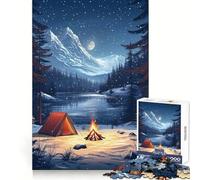 The Winter Campsite Night Jigsaw Puzzles 1000 Pieces for Adults Reason Skill Toy Calm Relax Exact Cut Heartfelt Gift (50x75cm)