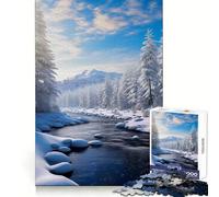 The Winter Wonder River 1000 Pieces Puzzles for Teenagers Brain Tease Toy Home Activity Premium Cut Santa Wish Item (38x26cm)