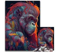 The Wise Orang Utan 1000Pieces Puzzle Gifts paper Puzzles Challenging DIY Brain Teaser Perfect Family Game Or Decorative Gift 1000 PCS(38x26cm)