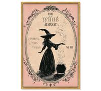 The Witch Almanac Canvas Print Halloween Wall Decor by Art Remedy, Gold Frame, 10 x 15