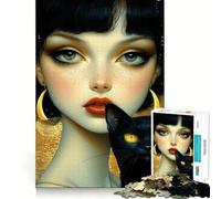 The Witch And Black Cat 1000 Teenager Pieces Jigsaw Puzzle Mind Exercise Toy Bonding Time Precision Cut Art Collection Piece (38x52cm)