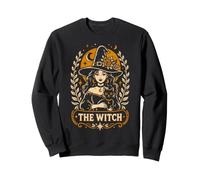 The Witch Black Cat Tarot Gothic Halloween Moon Women Girls Sweatshirt