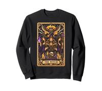 The Witch Black Cat Tarot Gothic Halloween Moon Women Girls Sweatshirt