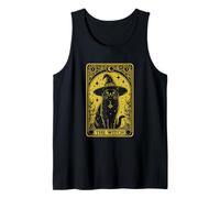 The Witch Cat Halloween Mystic Vintage Gothic Tarot Card Tank Top