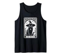 The Witch Cat Halloween Mystic Vintage Gothic Tarot Card Tank Top