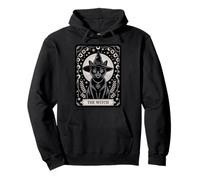 The Witch Cat Halloween Vintage Gothic Tarot Card Pullover Hoodie