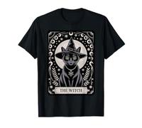 The Witch Cat Halloween Vintage Gothic Tarot Card T-Shirt