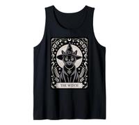 The Witch Cat Halloween Vintage Gothic Tarot Card Tank Top