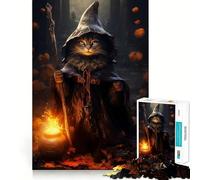 The Witch Cat Jigsaw Puzzles 1000 Pieces for Teenagers Strong Logic Toy Home Activity Clear Edge Cherished Gift (50x75cm)