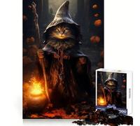 The Witch Cat Jigsaw Puzzles for Adults 1000 Piece Memory Boost Cozy Time Pattern Assembly Santa Wish List (38x52cm)