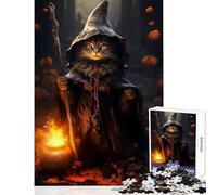 The Witch Cat Puzzles for Teenagers 1000 Piece Support Memory Strength And Retention Gentle Calm Leisure Activity (38X26cm)